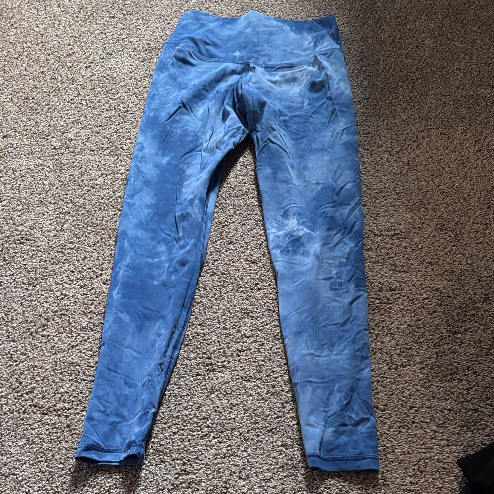 Elegant Blue Tie-Dye Women's Leggings